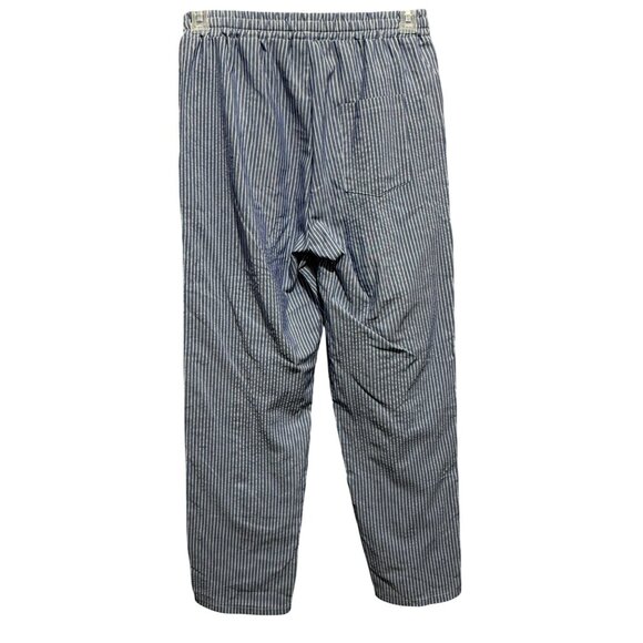 Womens Pinstripe Drawstring Waist Side Button Pull-On Pants Sz L Nautical NEW - Picture 5 of 7